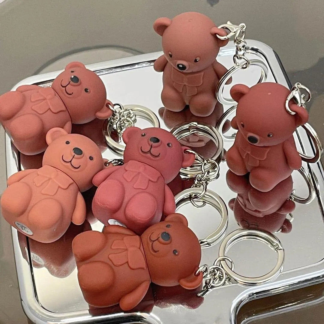 Nude Bear Keychain Set 6 Pcs High Pigmented
